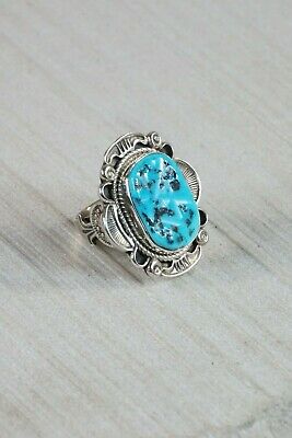 Navajo Turquoise and Sterling Silver Ring - Rita Tom - Size 11 - High Lonesome Trading
