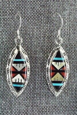 Turquoise, Coral & Sterling Silver Necklace and Earrings Set - Gladys Lamy