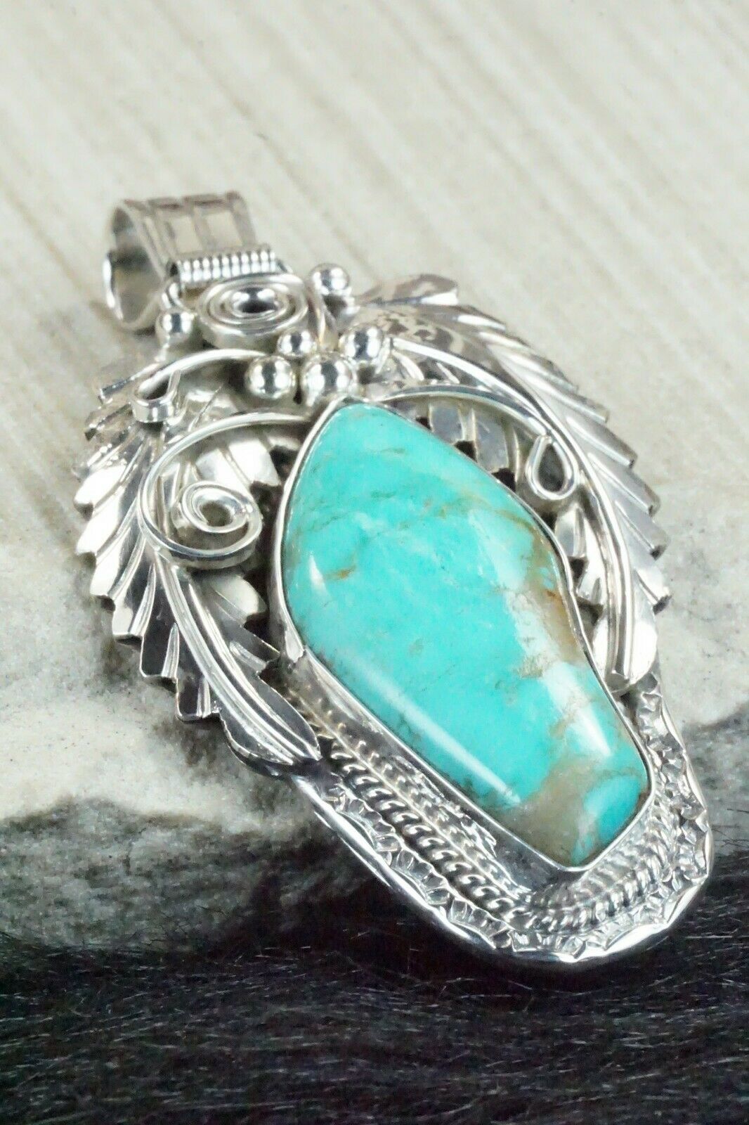 Turquoise & Sterling Silver Pendant - Davey Morgan - High Lonesome Trading