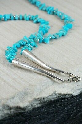Navajo Turquoise and Sterling Silver Necklace and Earrings - Victoria Caliditto