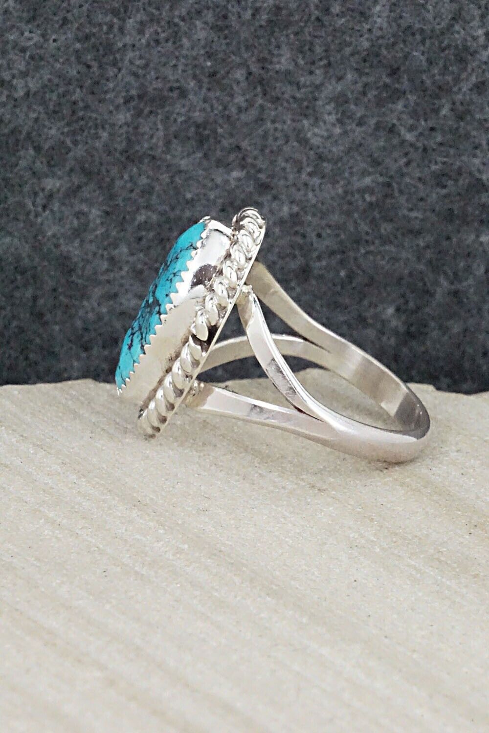 Turquoise & Sterling Silver Ring - Benjamin Martinez - Size 8.25