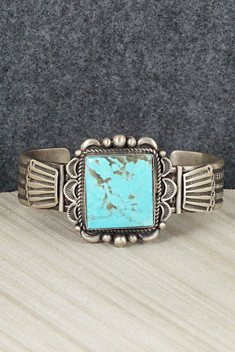 Turquoise & Sterling Silver Bracelet - Ronald Tom