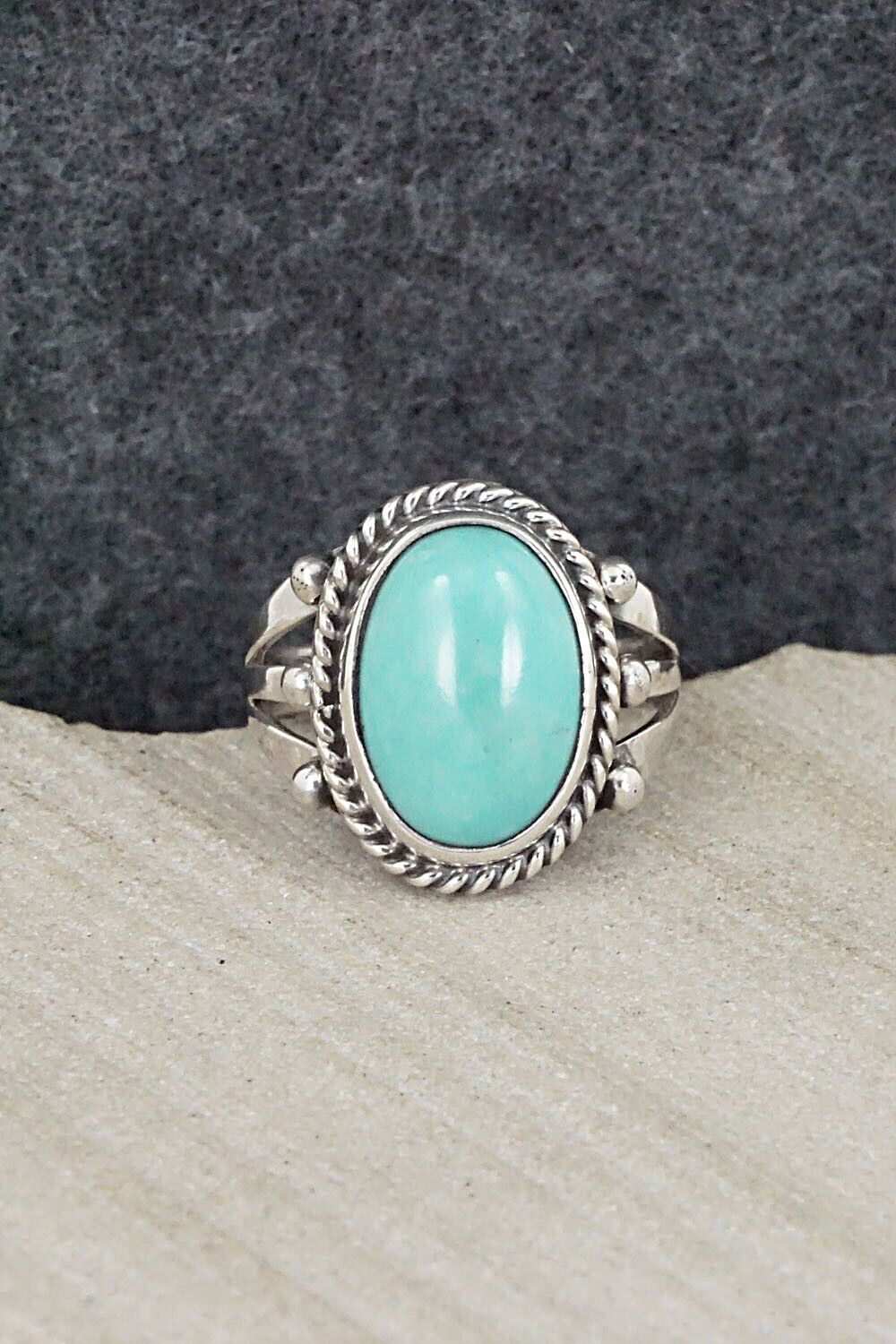 Turquoise & Sterling Silver Ring - Alice Rose Saunders - Size 6