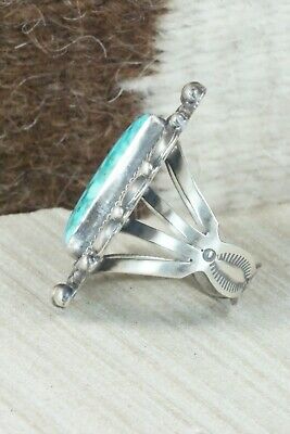 Turquoise & Sterling Silver Ring - Tom Lewis - Size 9.25