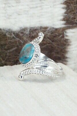 Turquoise & Sterling Silver Ring - Thomas Yazzie - Size 6.75