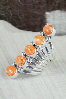 Spiny Oyster & Sterling Silver Ring - Thomas Yazzie - Size 6