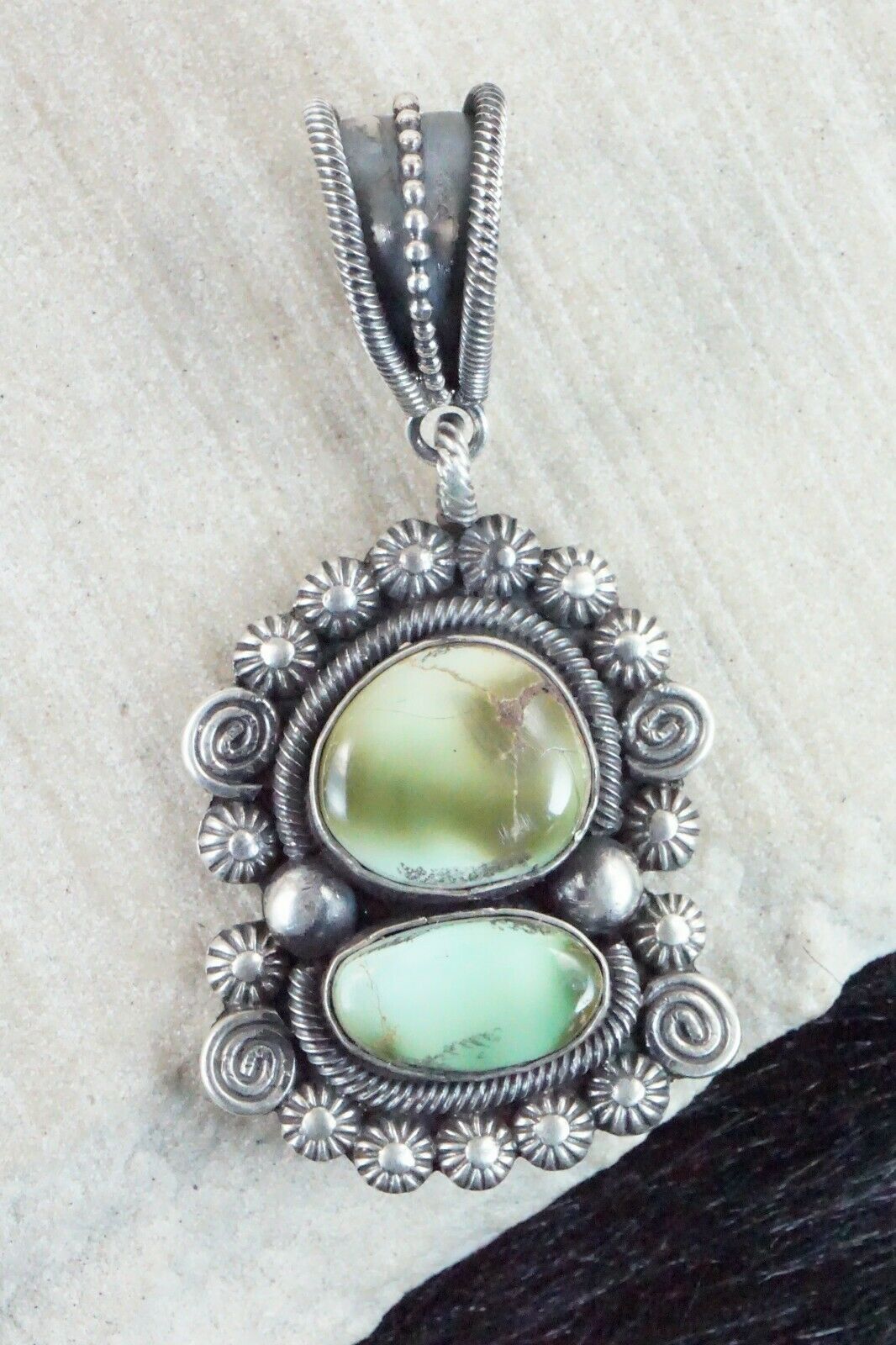 Turquoise & Sterling Silver Pendant - Jess Martinez