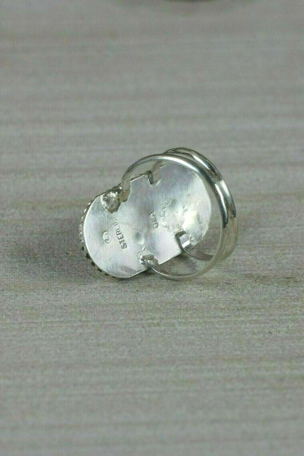 Zuni Inlay Multi- Stone and Sterling Silver Ring - Ola Eriacho - Size 6.25 - High Lonesome Trading