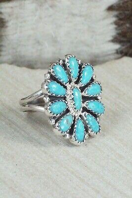 Turquoise and Sterling Silver Ring - Zeita Begay - Size 7.75 - High Lonesome Trading