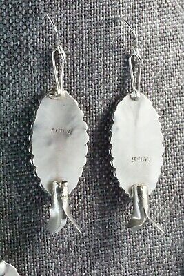 Turquoise & Sterling Silver Squash Blossom and Earrings - Lorena Peina