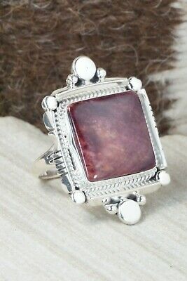 Spiny Oyster & Sterling Silver Ring - Daniel Benally - Size 9