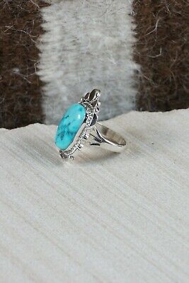 Navajo Turquoise & Sterling Silver Ring - Daniel Benally - Size 7.5