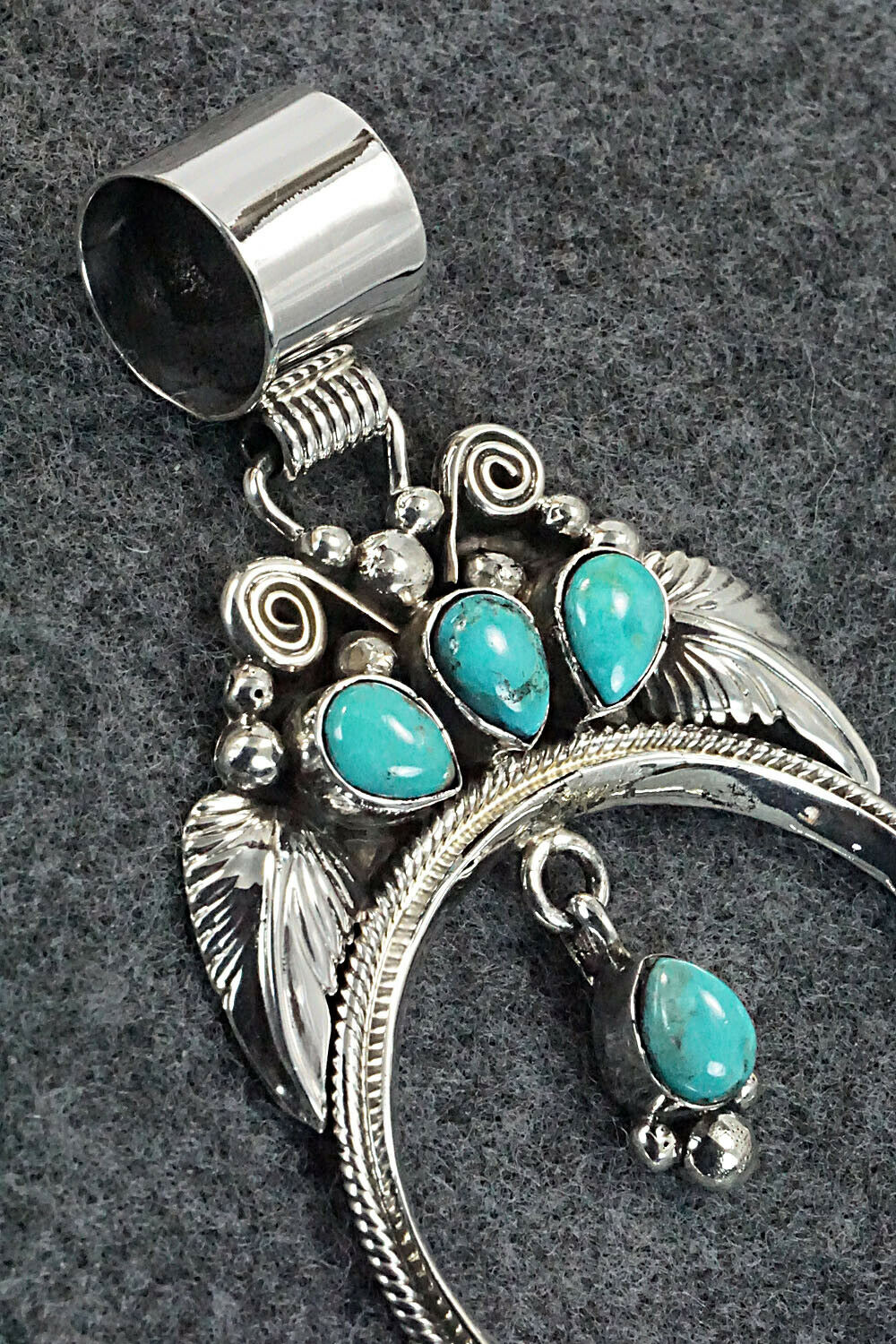 Turquoise and Sterling Silver Naja Pendant - Vernon Johnson