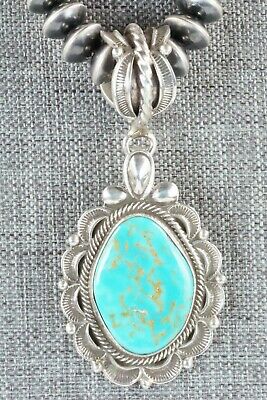 Royston Turquoise Pendant & Navajo Pearl Necklace - Rick Martinez