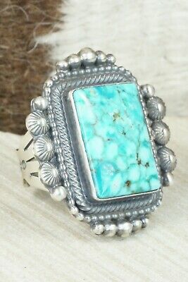 Turquoise & Sterling Silver Ring - Tom Lewis - Size 9.25