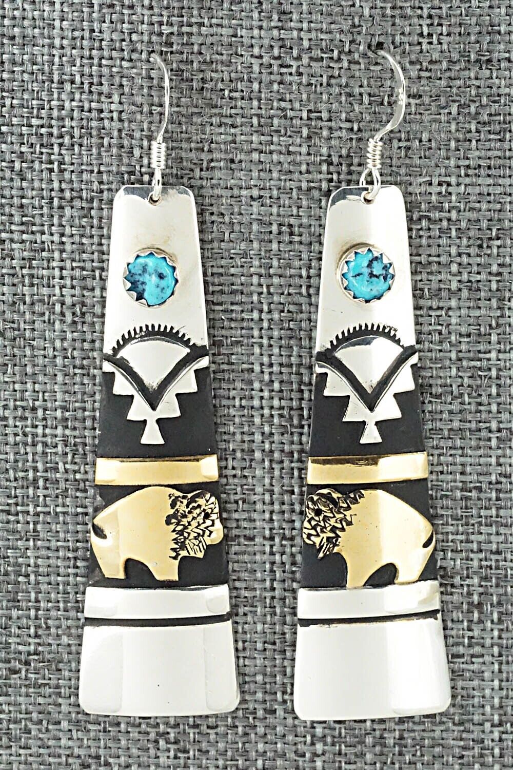 Turquoise & Sterling Silver Earrings - Rosita Singer
