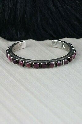 Navajo Spiny Oyster and Sterling Silver Bracelet - Ernest Rangel - High Lonesome Trading