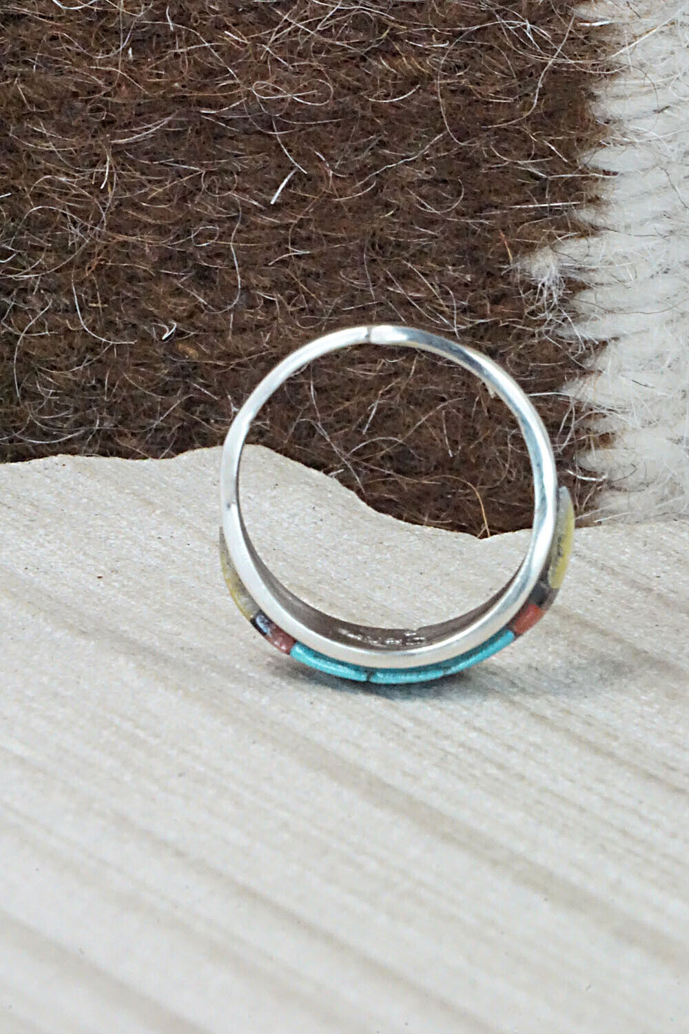 Multi Stone & Sterling Silver Ring - Cena Hernandez - Size 7.5
