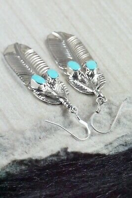 Navajo Turquoise & Sterling Silver Earrings - Greg Yazzie