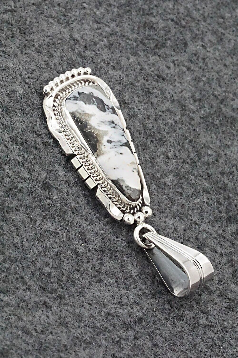 White Buffalo & Sterling Silver Pendant - Samuel Yellowhair