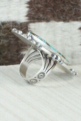 Turquoise & Sterling Silver Ring - Tom Lewis - Size 9
