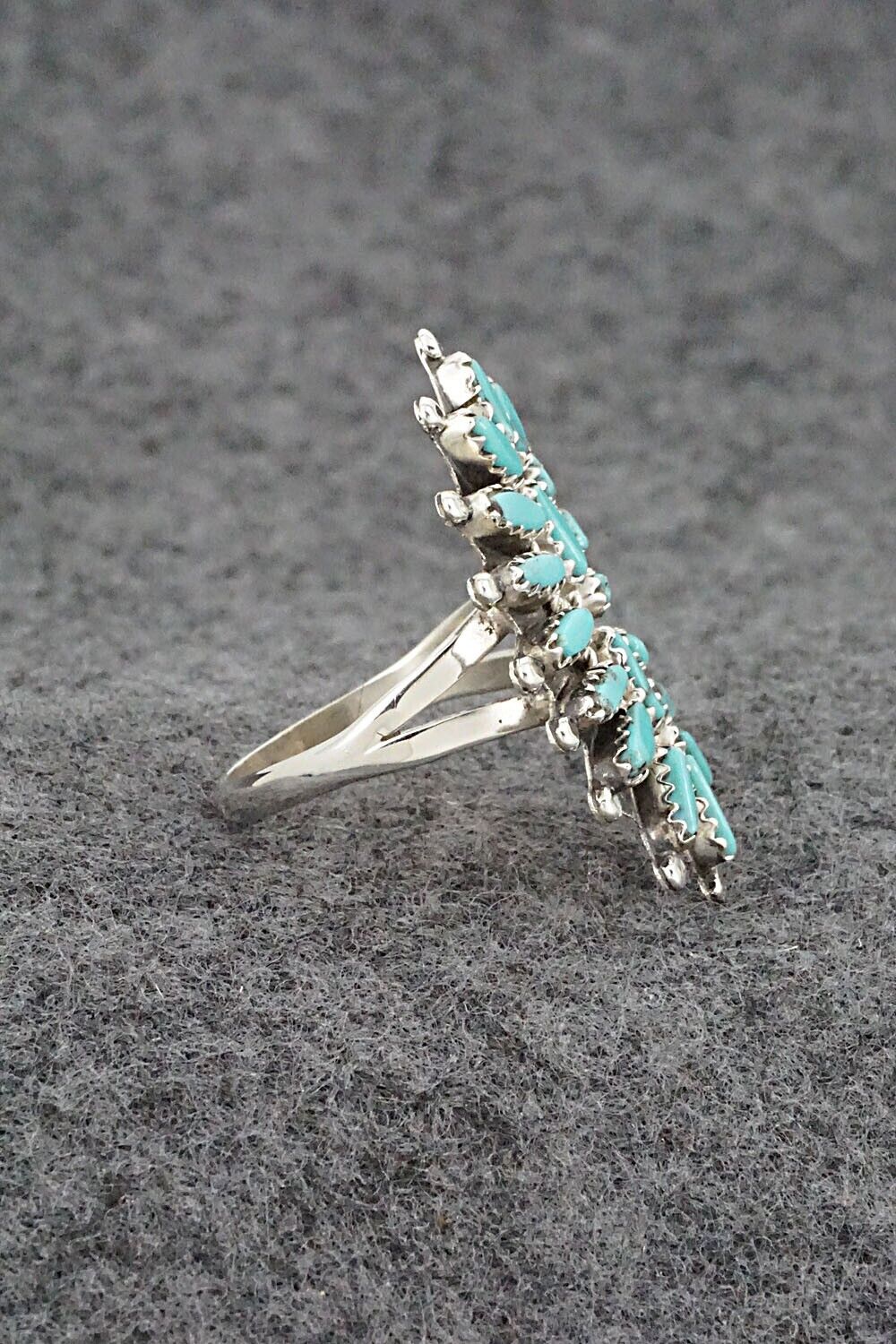 Turquoise & Sterling Silver Ring - Nathaniel Nez - Size 10