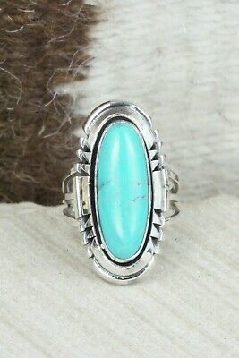 Turquoise & Sterling Silver Ring - Andrew Vandever - Size 7