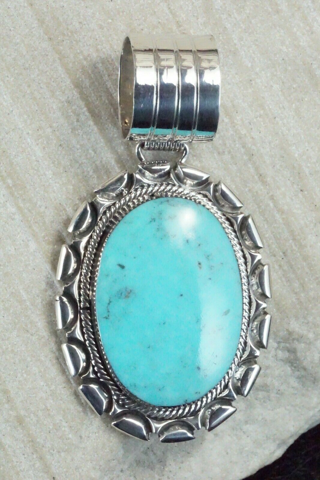 Turquoise & Sterling Silver Pendant - Gregg Yazzie