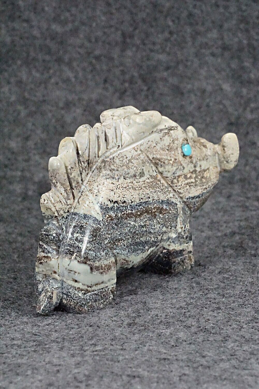 Razorback Hog Zuni Fetish Carving - Louise Ponchuella