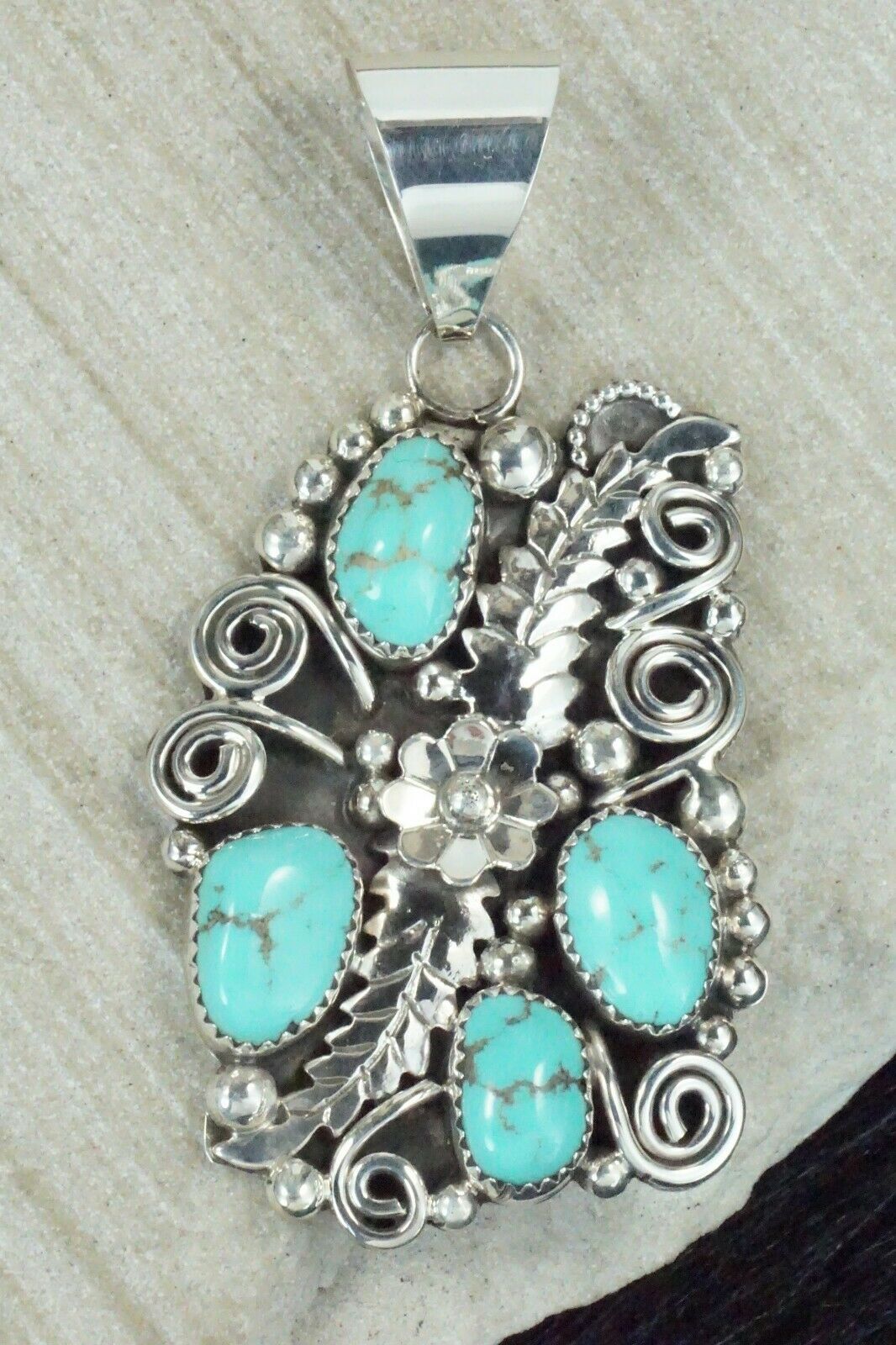 Turquoise & Sterling Silver Pendant - Shirley Largo