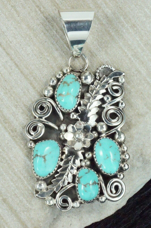 Turquoise & Sterling Silver Pendant - Shirley Largo