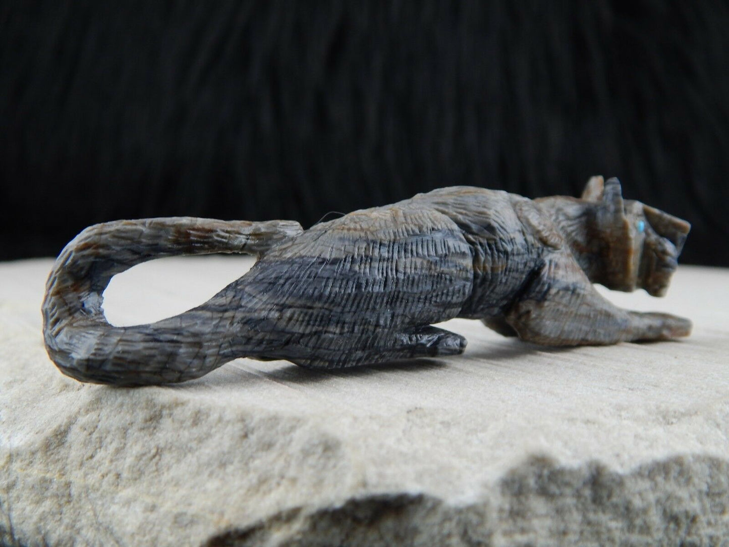 Mountain Lion Zuni Fetish Carving - Anthony Mecale - High Lonesome Trading