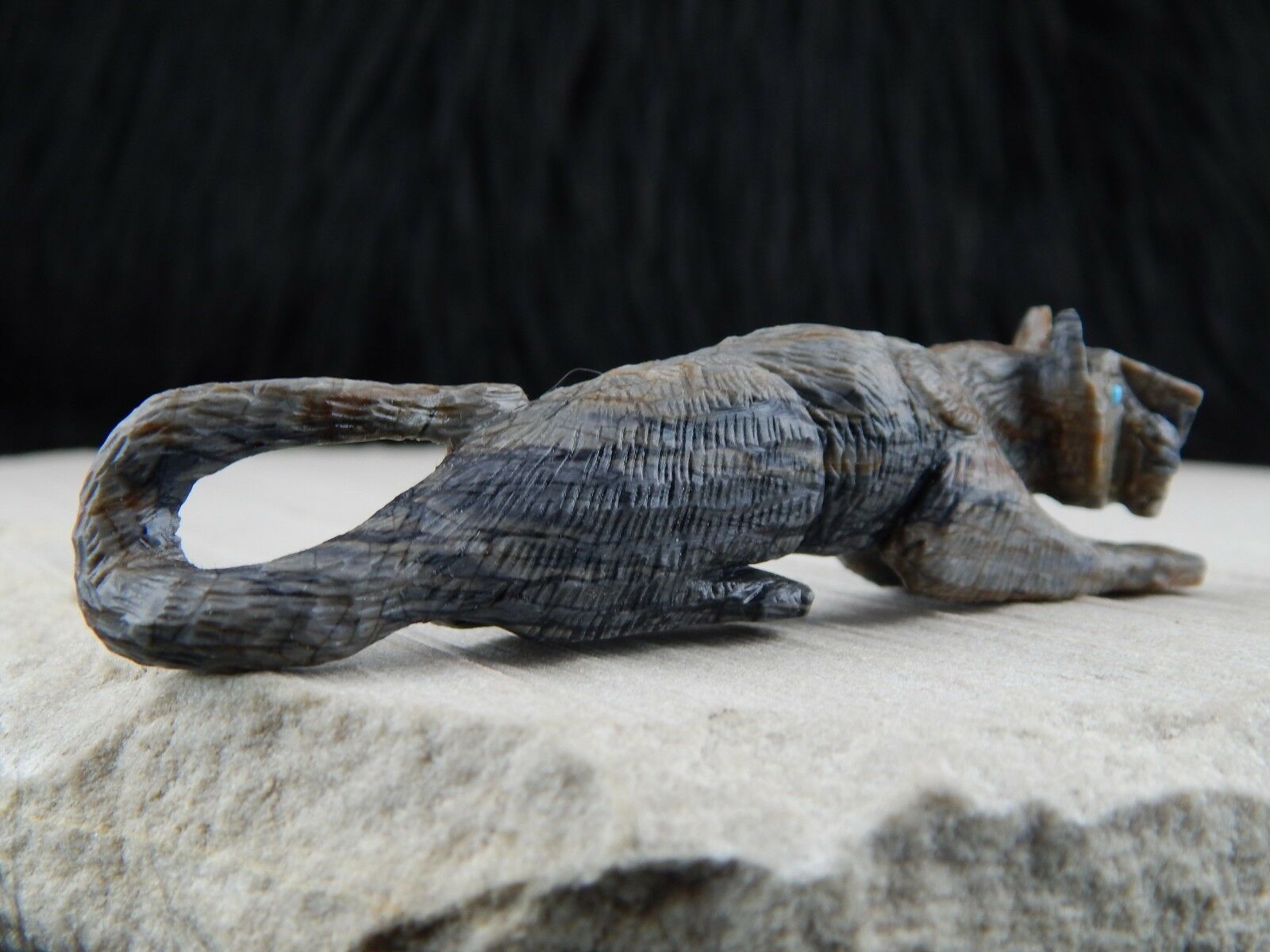 Mountain Lion Zuni Fetish Carving - Anthony Mecale - High Lonesome Trading