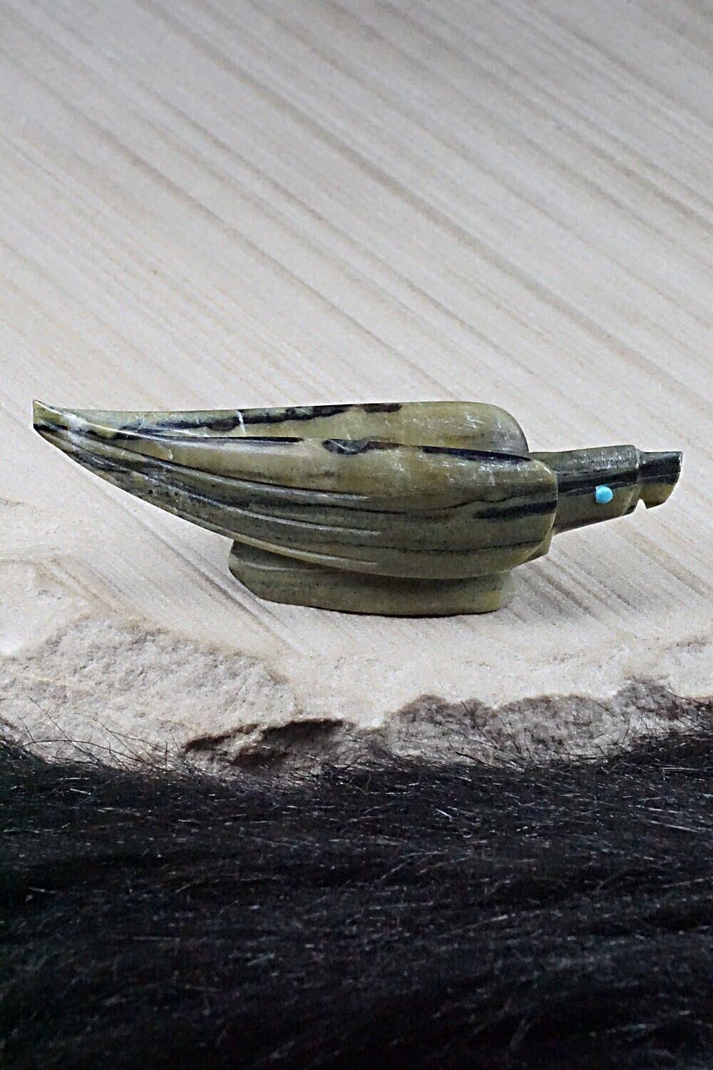 Eagle Zuni Fetish Carving - Ronnie Lunasee