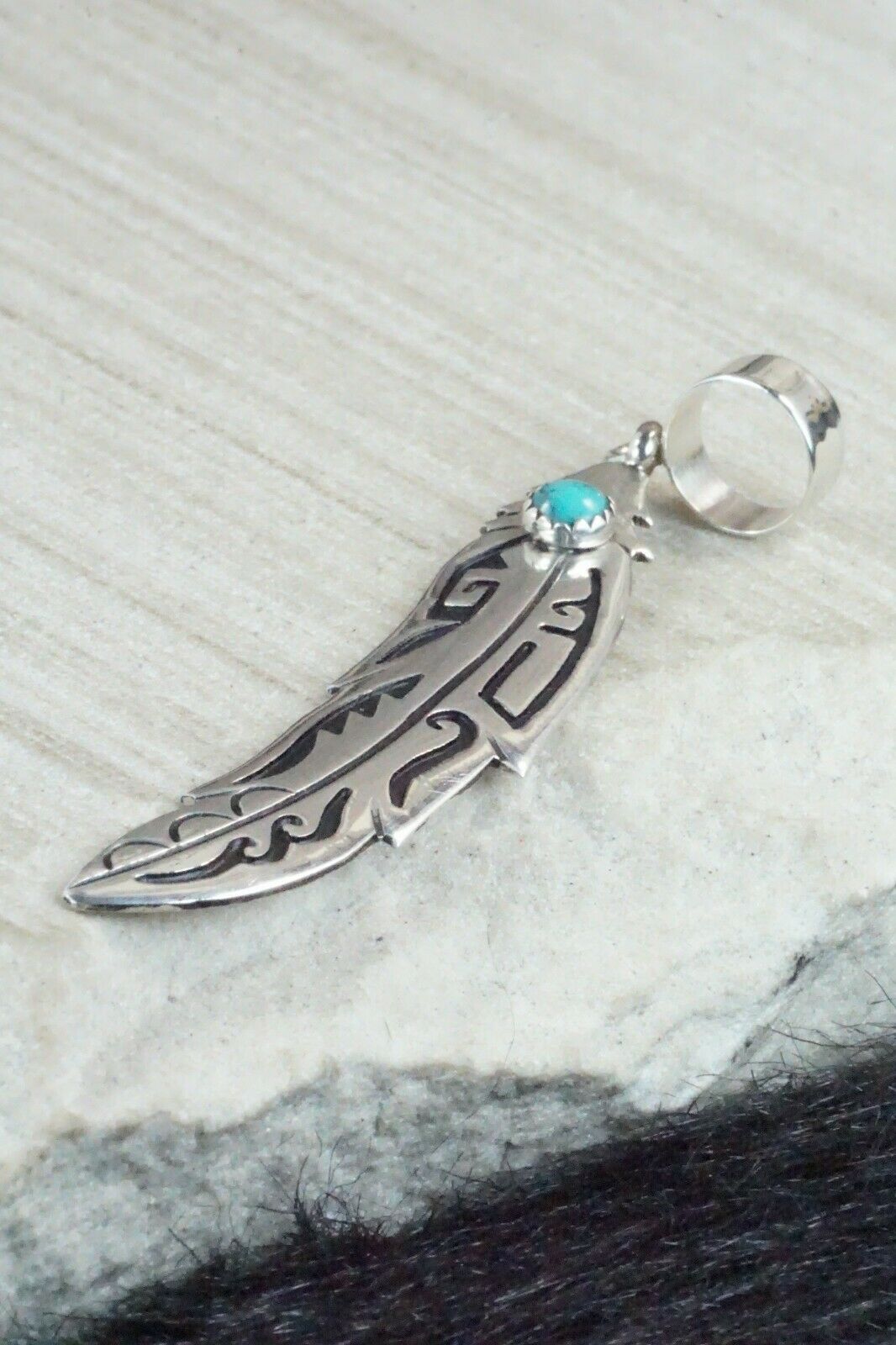 Turquoise & Sterling Silver Pendant - Richard Singer