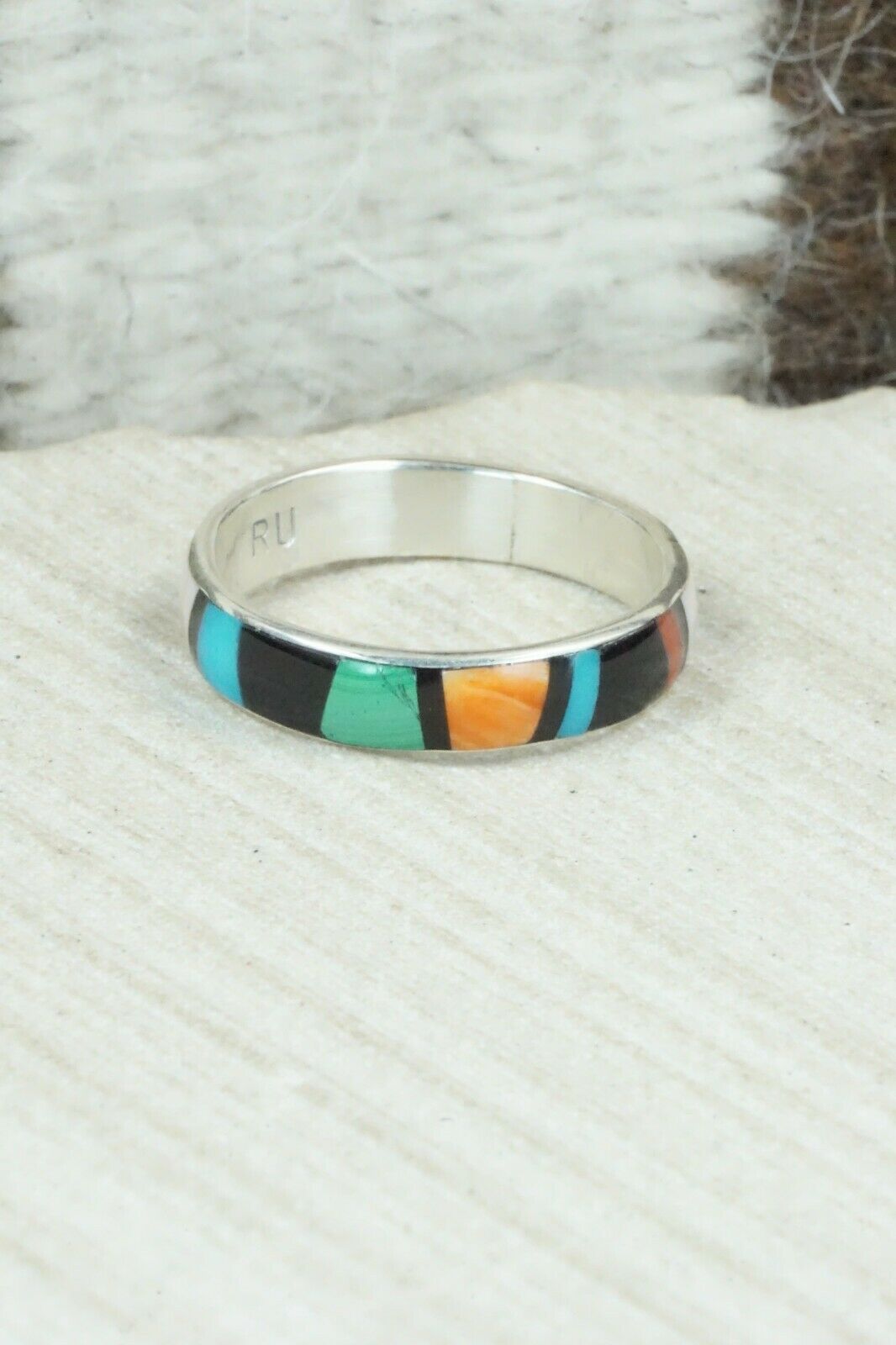 Multi Stone & Sterling Silver Ring - Rose Ukestine - Size 10