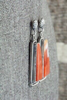 Spiny Oyster & Sterling Silver Earrings - Annie Spencer