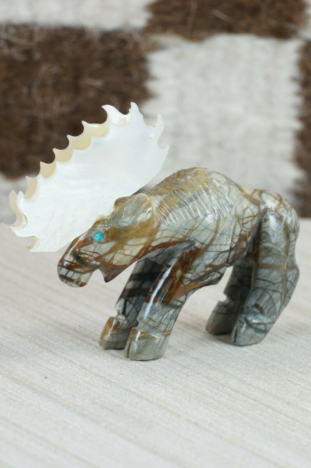 Moose Zuni Fetish Carving - Jonas Hastito
