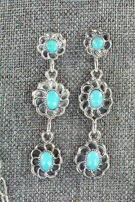 Turquoise & Sterling Silver Necklace and Earrings - Sadie Jim
