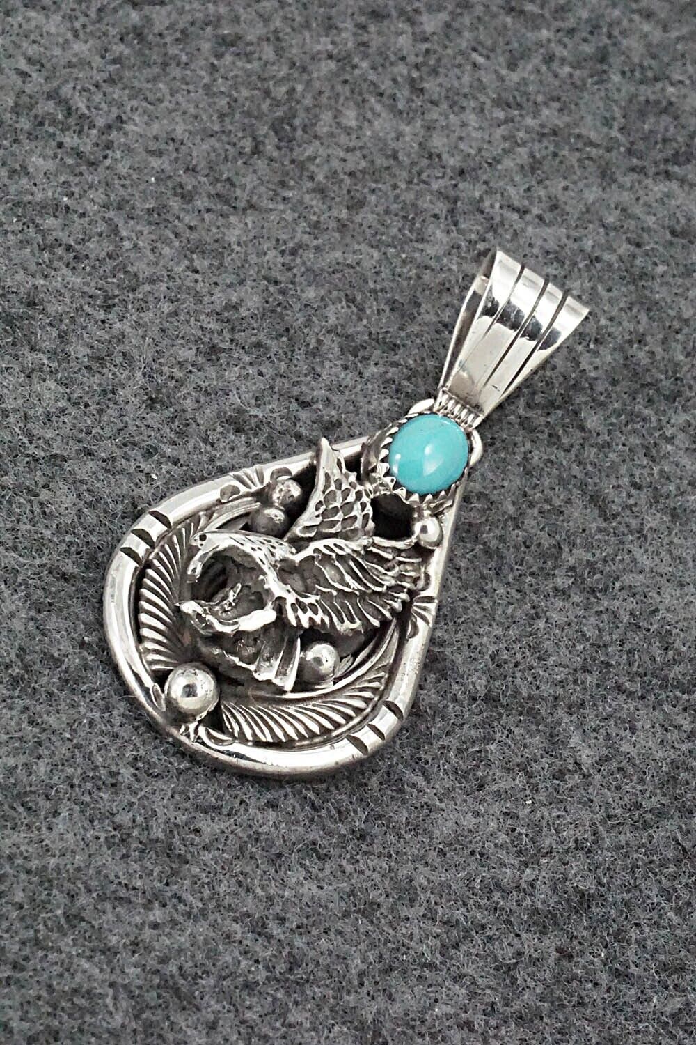 Turquoise & Sterling Silver Pendant - Henry Attakai