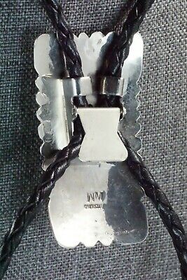 Turquoise, Coral & Sterling Silver Bolo Tie - Wilbert Muskett Sr.