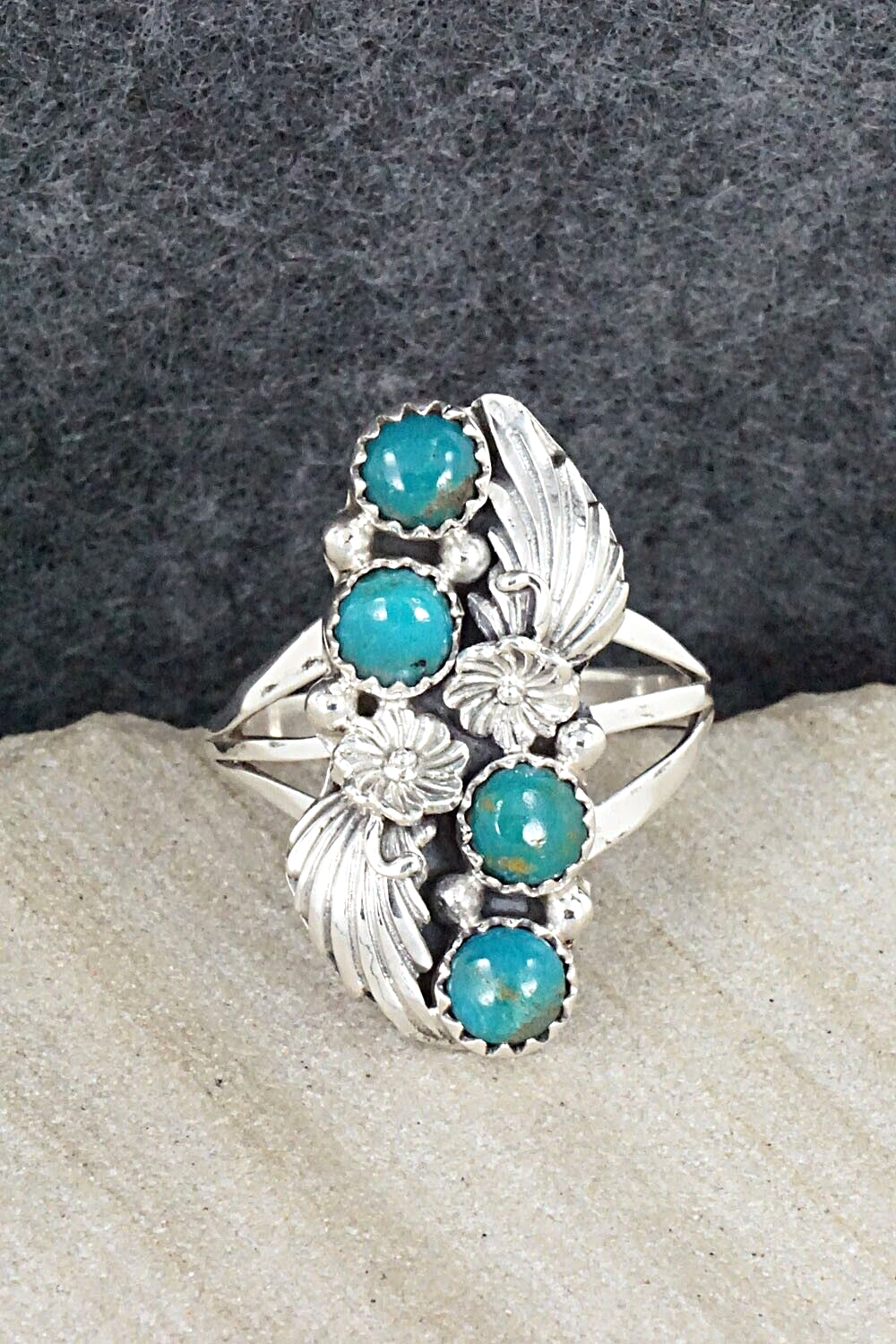 Turquoise & Sterling Silver Ring - Harris Largo - 9