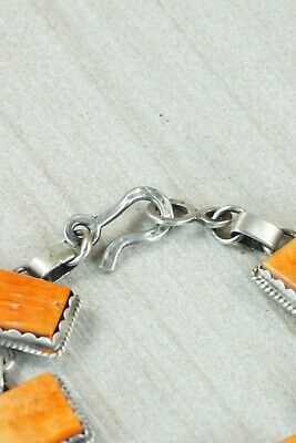 Navajo Spiny Oyster and Sterling Silver Link Bracelet - Selina Warner