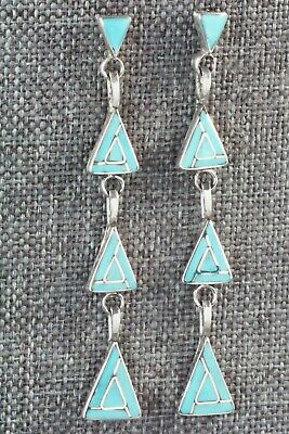 Turquoise & Sterling Silver Earrings - Priscilla Lonjose