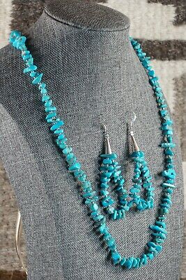 Turquoise and Sterling Silver Necklace and Earrings - Victoria Calladitto