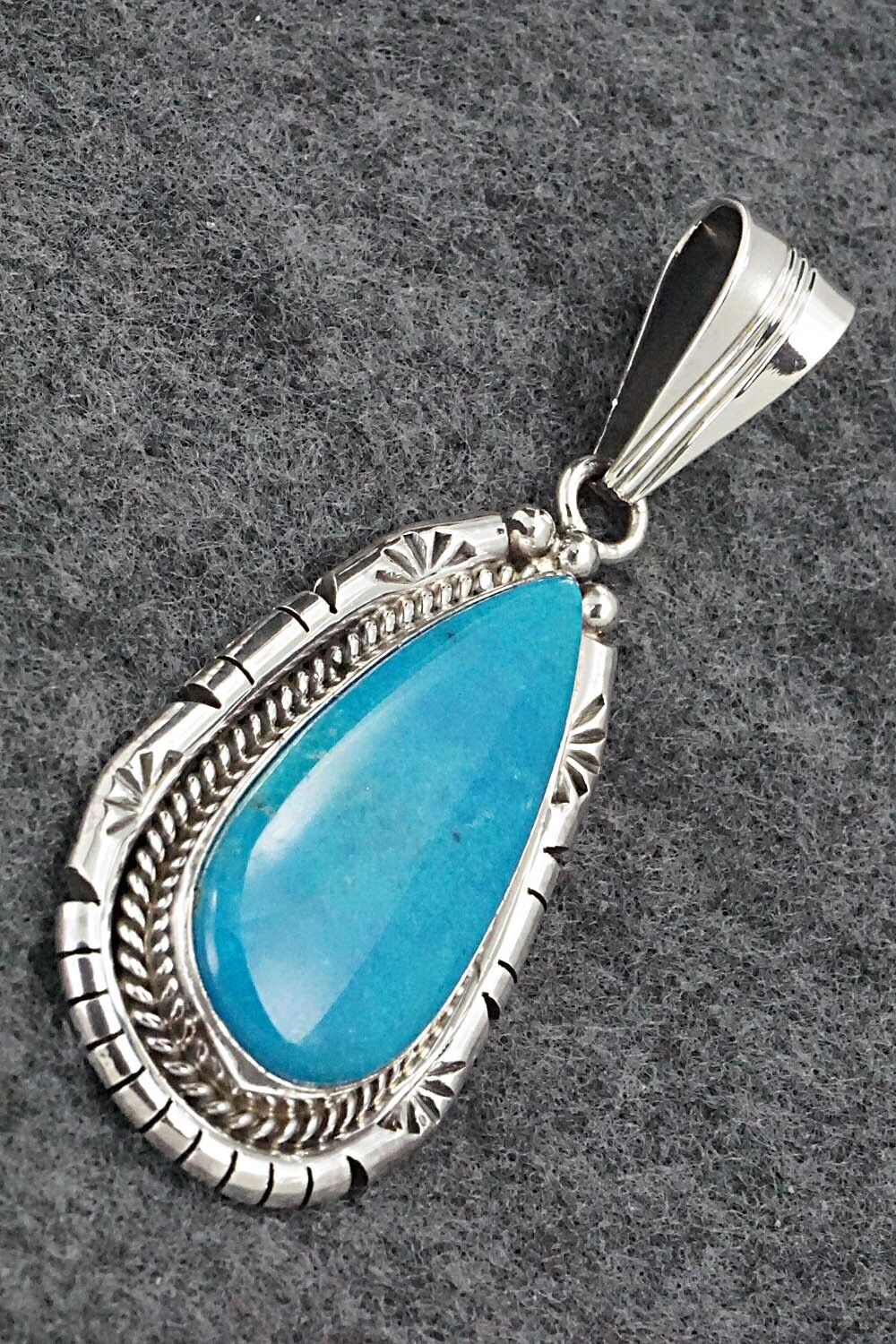 Turquoise & Sterling Silver Pendant - Samuel Yellowhair