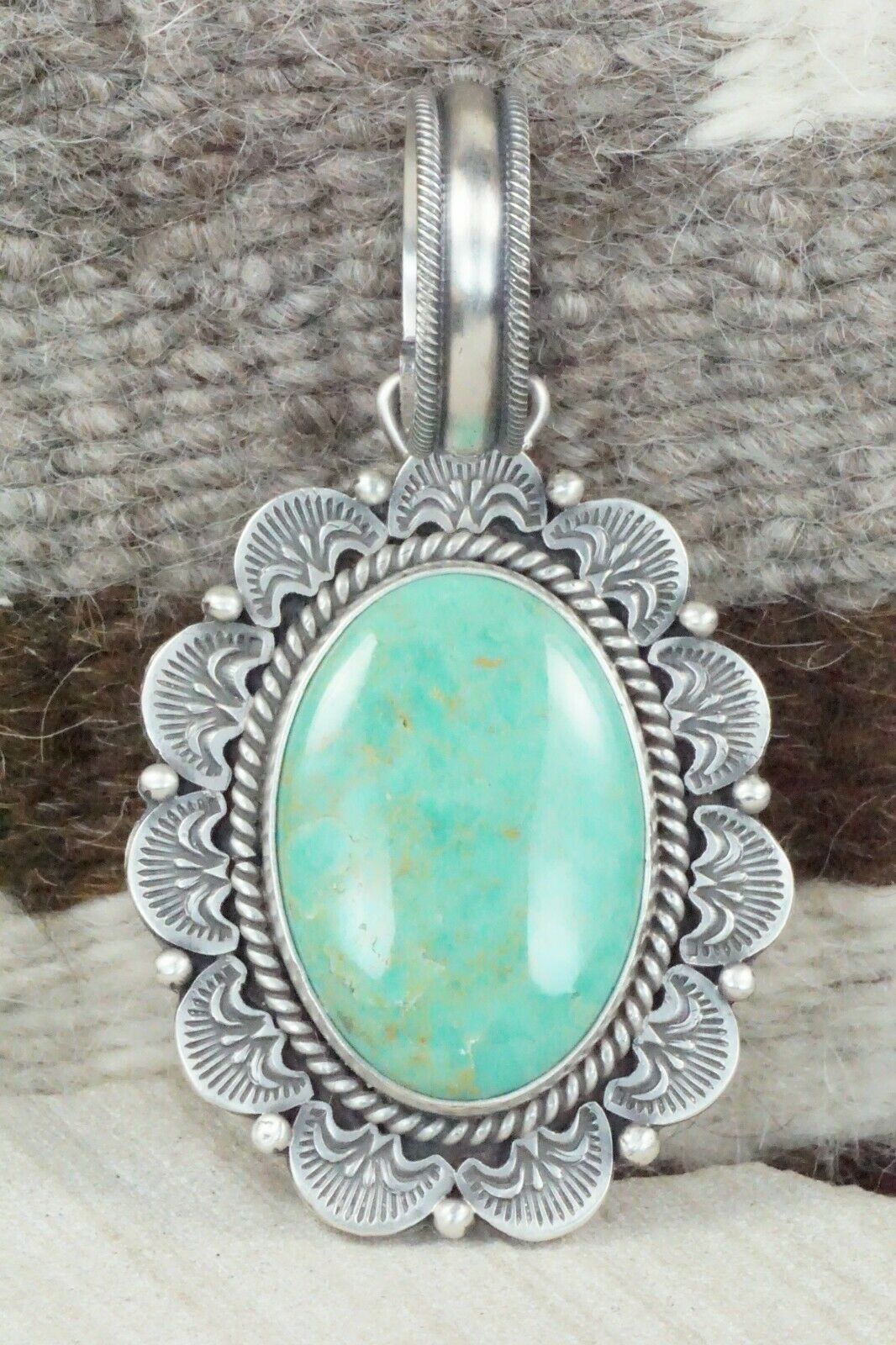 Turquoise and Sterling Silver Pendant - Michael Calladitto