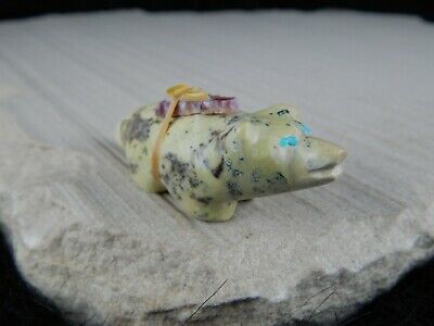Badger Zuni Fetish Carving - Delvin Leekya - High Lonesome Trading