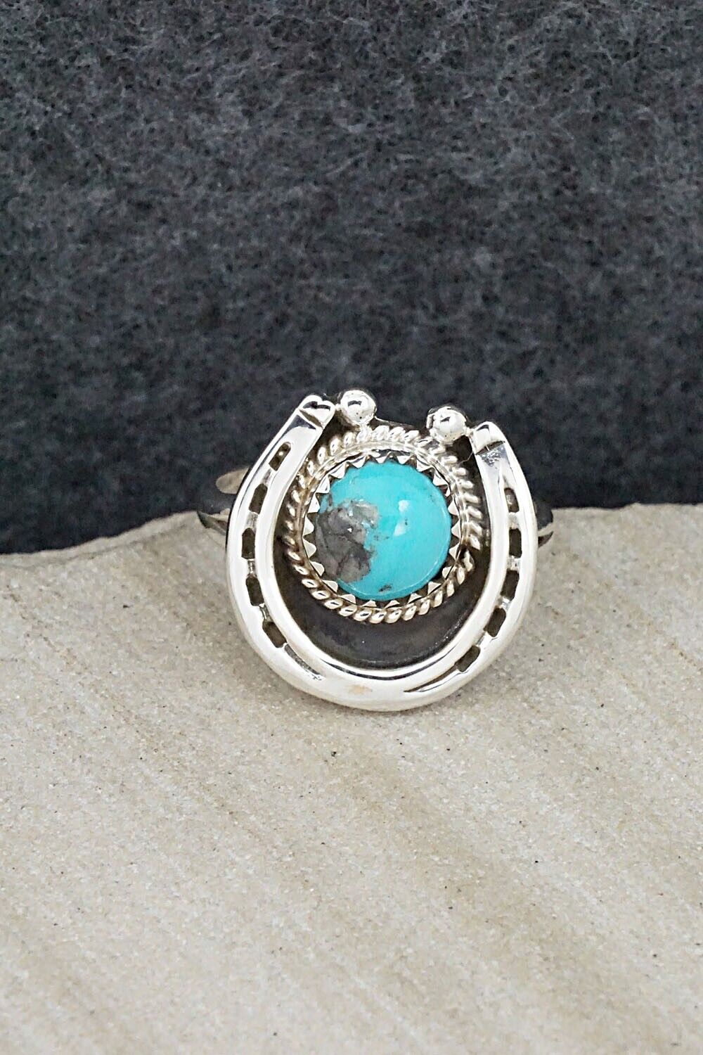 Turquoise & Sterling Silver Ring - Alice Rose Saunders - Size 7.5