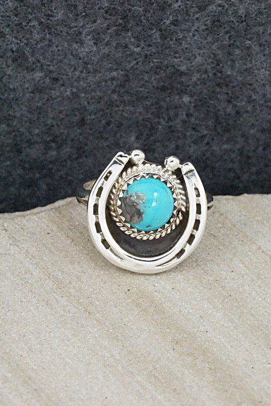 Turquoise & Sterling Silver Ring - Alice Rose Saunders - Size 7.5